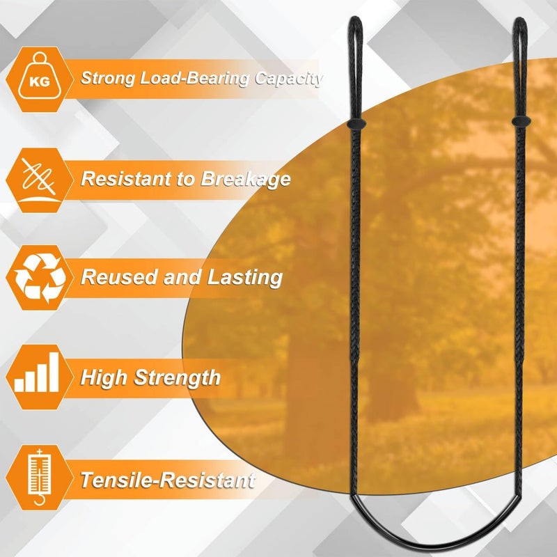 Anglekai Single Step Climbing Stick Aider, 1PCS Single Tree Step Climbing Aider for Hunting Outdoor, Hand-Braided Rope Ladder for Tree Stand with 2 Adjustable Hook (1) - Image 4